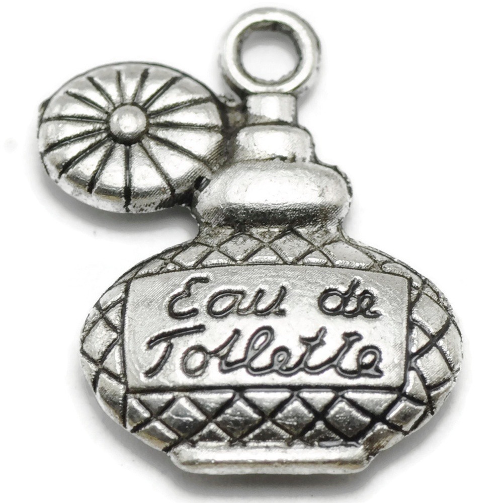 8pcs Perfume Bottle Charms Silvertone Eau de Toilette‎ jewelry making supplies